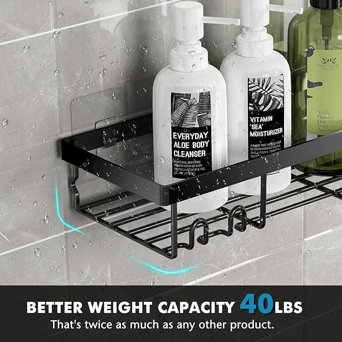 Moforoco 7 Pack Adhesive Shower Organizer Caddy Shelves Rack - Corner Bathroom Storage Organization, Home&Kitchen Decor Inside RV Accessories, Hanging House Apartment Camper Essentials