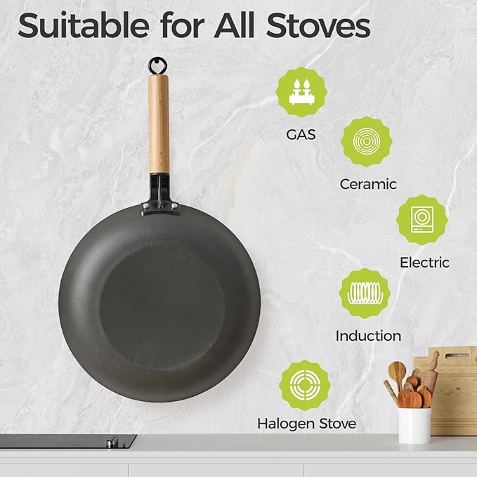 YUTANN Nonstick Frying Pan 10 inch, Ceramic Cast Iron Skillet, Lightweight Pre-seasoned Cast Iron Pan with Detachable Handle, Dishwasher & Oven Safe, Free of PFAS and PFOA
