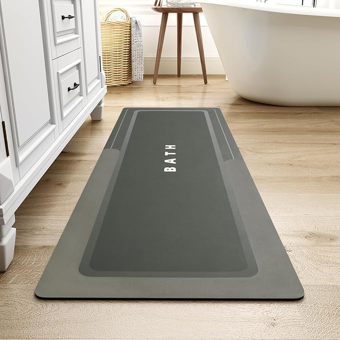 MontVoo-Bath Mat-Bathroom Mat Rug Non Slip Super Absorbent Stain Resistant Quick Dry Thin Bathroom Rug-Bath Mats for Bathroom Floor Bathtub Vanity-Bathmat Bath Rug Easy Care