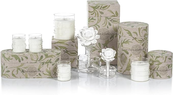 Zodax Grand Casablanca Glass Jar Scented Candle for Home Decor - Single-Wick Candle Ideal for Kitchen and Bathroom - Makes a Great Gift for Women and Men - Magnolia Petals - 2.82 Oz. - 3 Pack