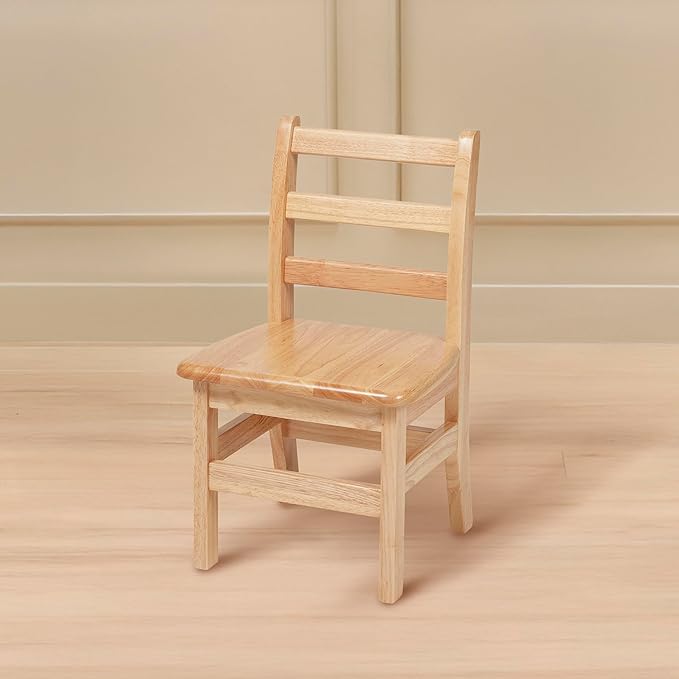 Wooden Ladderback Chairs, 12", Kids Furniture, Natural, 2-Pack
