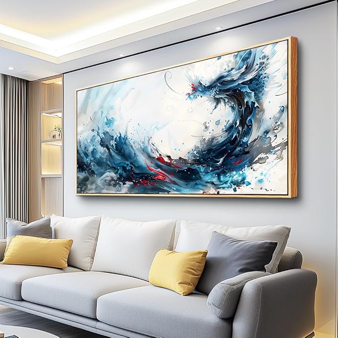 hyidecorart Canvas Prints Wall Art For Living Room Large Abstract Painting Artworks Black Framed Wall Decor Bedroom Hang Pictures For Office Decoration Inspiration Watercolour Posters Hotel Mural