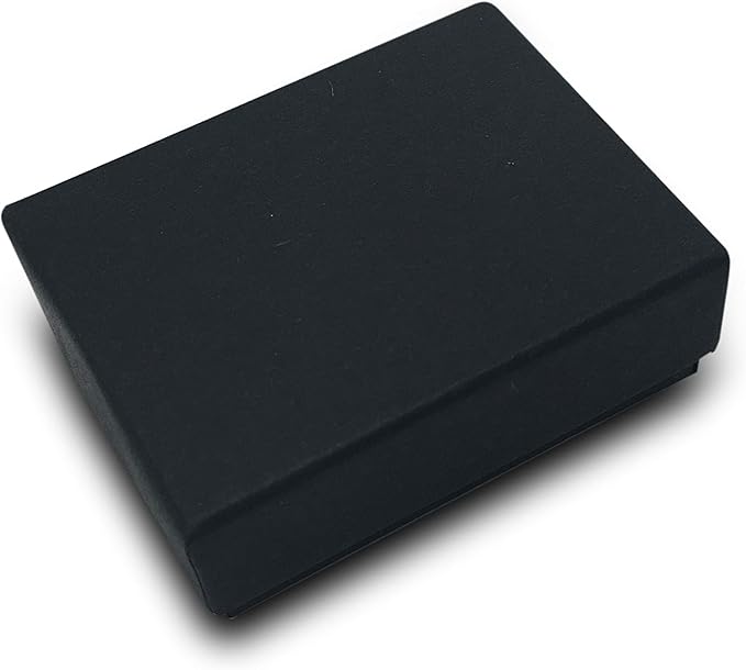 TheDisplayGuys - 25-Pack #10 Cotton Filled Cardboard Paper Jewelry Boxes Gift Case - Matte Black (1.9" x 1.3" x 0.7") - for Shipping or Storage