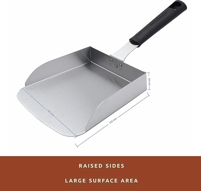 Bellemain Smash Burger Spatula for Griddle - Stainless Steel Scraper Tool, Large - Fried Food Scoop, Stir Fry, Food Mover - Hibachi Tools, Flat Top Grill Accessories