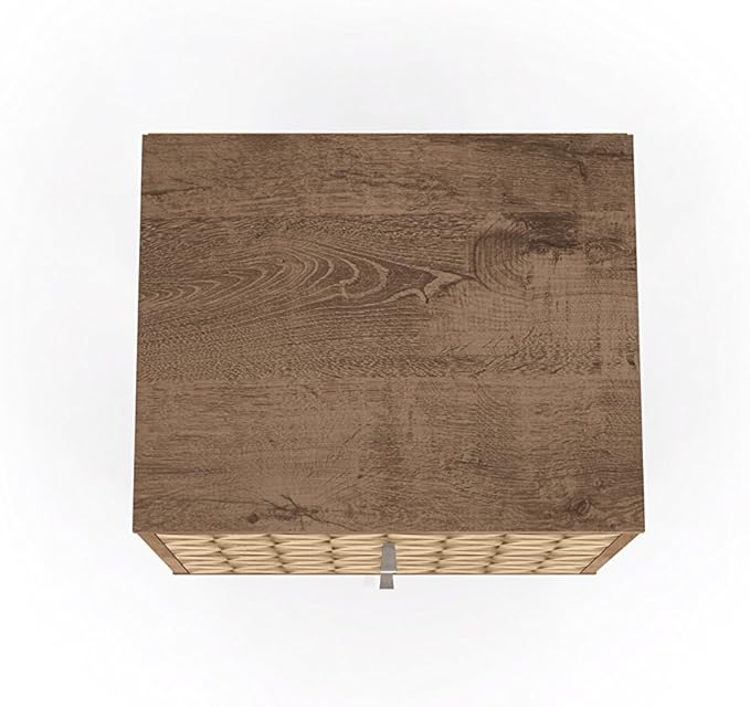 Manhattan Comfort Liberty Mid Century Modern Nightstand with Drawers, Bedside Table for Bedroom and Living Room, Night Stand Accent Decor, Easy Assembly, Brown/Brown