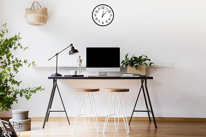 Ultimate Wall Clock | 10 Inch | Round | Quartz | Black | Kitchen | Office | Bedroom | Study | Classic | Indoor | Outdoor | Unbranded | Battery Operated | Modern Décor | Non-Atomic
