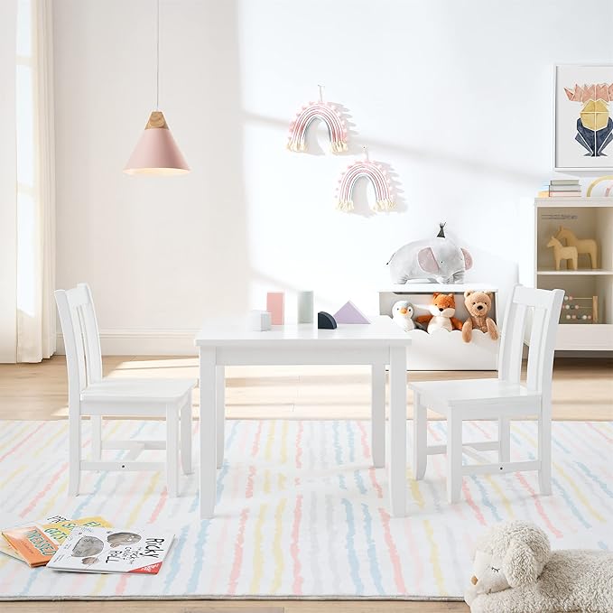 MUSEHOMEINC Kids Chairs for Toddlers,Toddler Wooden Chairs for Playing or Activity, Set of 2, Activity Chair for Children/Kids Wooden Chair/Preschool Furniture/Gift for Boys Girls. (White)