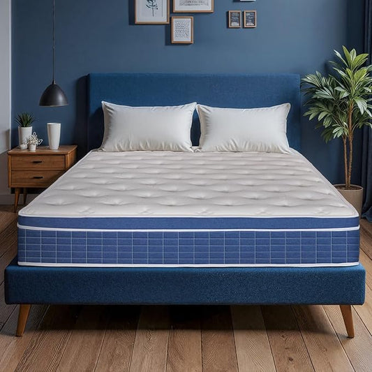 Queen Size Mattress in a Box 14 Inch Memory Foam Hybrid Mattress with Pocketed Springs Medium Firm Support Motion Isolation Edge Support 180 Night Trial
