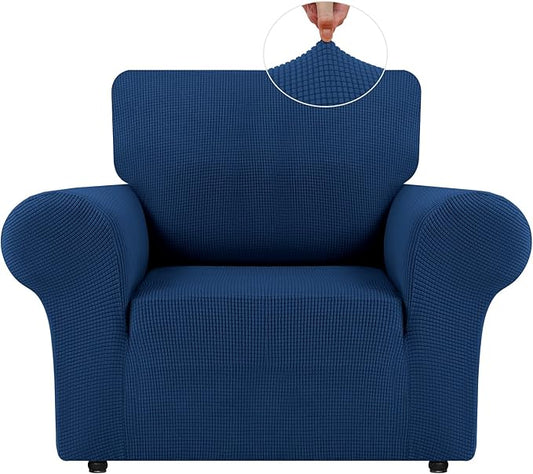 LURKA Stretch Chair Sofa Slipcovers 1 Piece Couch Covers for Sofa Furniture Protector Full Sofa Covers with Elastic Bottom for Kids and Dog (Small,Royal Blue)