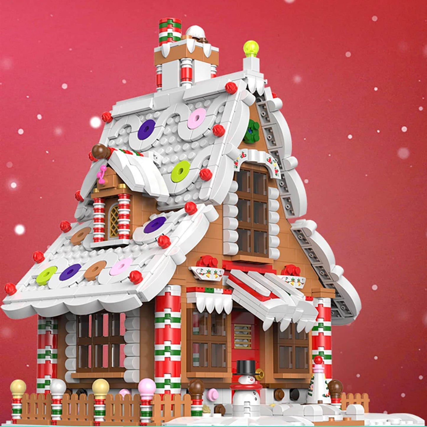 hahaspil Christmas Gingerbread House Ornaments Building Set Toys, with Led Light, for Kids, Boys, Girls & Adults, Christmas Decorations for Tabletop & Home, Advent Calendar 2025 (1620 Pieces)