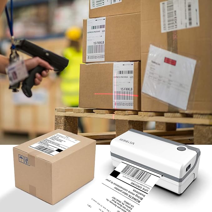 Rongta Bluetooth Thermal Shipping Label Printer, Wireless 4x6 Label Printer for Shipping Packages, Support Android, iPhone, Widely Used for Amazon, Ebay, Shopify, Etsy, USPS (Bluetooth+USB)