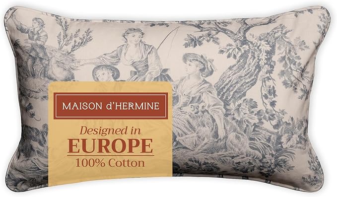 Maison d' Hermine Decorative Pillow Covers 12x20 Inch Rectangle 100% Cotton Throw Pillow Covers with Invisible Zipper for Living Room Couch, Chair, Sofas, Bedroom, Home (The Miller - Paloma Grey)
