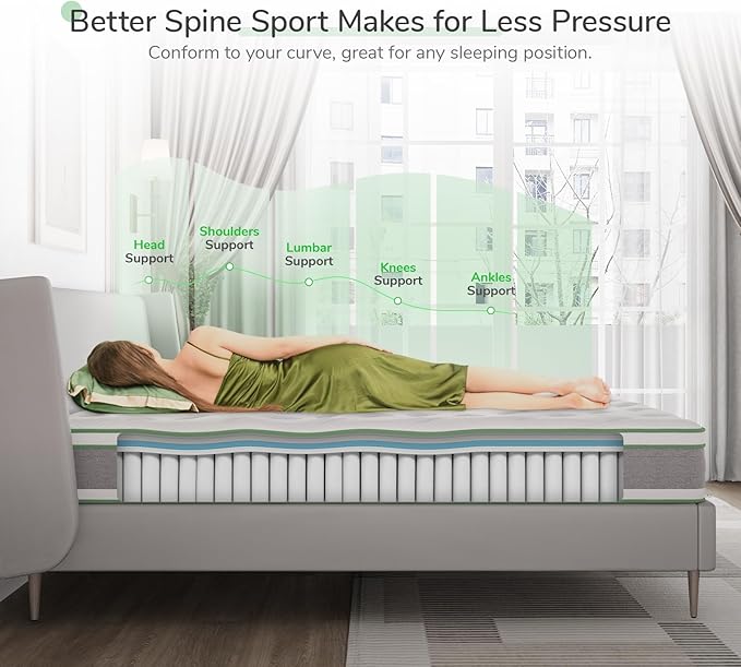 Novilla Twin XL Mattress 12 Inch,Gel Memory Foam & Pocketed Coils with Motion Isolation for Refreshing Sleep, Medium Firm Feel with CertiPUR-US Foam for Pressure Relief,Twin XL Size Mattress in a Box