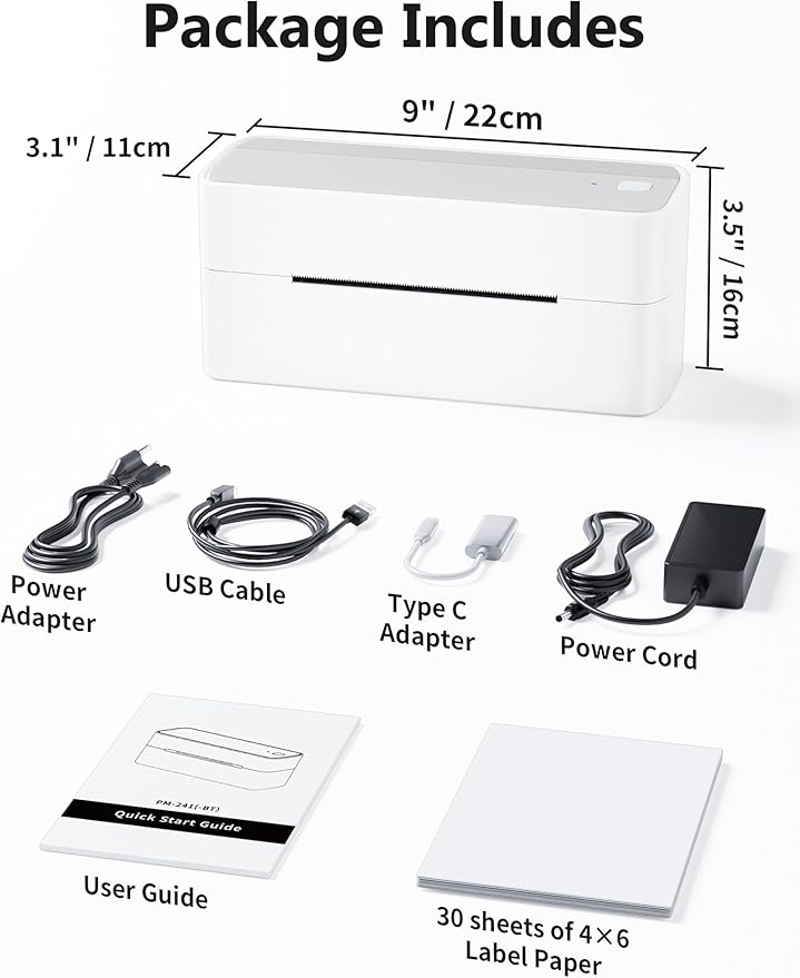 Phomemo Bluetooth Thermal Label Printer, 241BT 4X6 Wireless Shipping Label Printer for Small Business, Pink Label Printer for Shipping Package, Compatible with iPhone, Android, Amazon