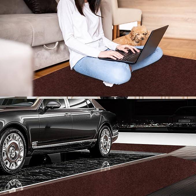 4' x 40' Runner Rugs with Rubber Backing, Indoor Outdoor Utility Carpet Runner Rugs, Chocolate Brown, Can Be Used as Aisle for The RV and Boat, Laundry Room and Balcony