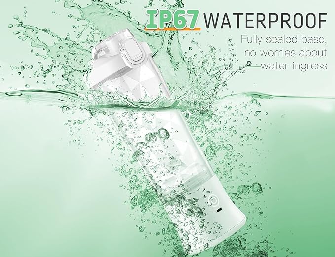 20 Oz Portable Blender for Shakes Smoothies, Travel Gym Home Office, Personal Size with 6 Blades, Waterproof USB Rechargeable Handheld Blender Cup, Black