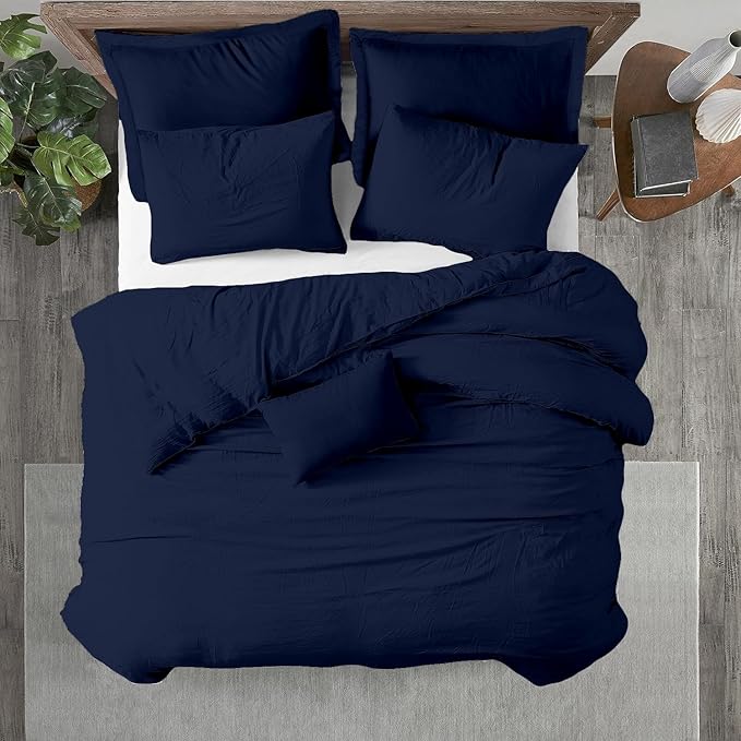 Kotton Culture 120"x120" 3 Pc Super King Plus/Super Oversize King Duvet Cover Set 100% Egyptian Cotton - 600 TC, Zipper Closure & Corner Ties - Fits Only Extra Large Inserts - Navy Blue