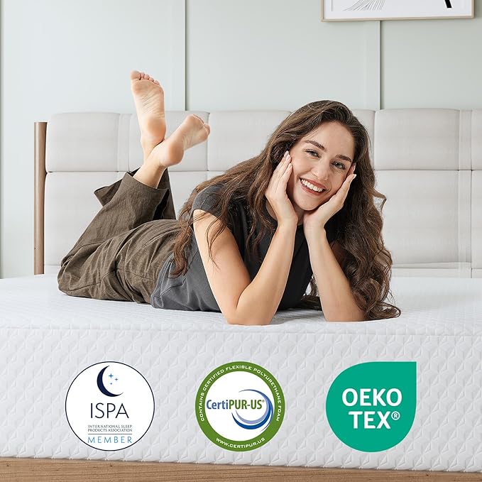 Novilla Queen Size Mattress, 10 Inch Queen Memory Foam Mattress with Breathable Comfort Foam & Removable Cover Mattresses in a Box for Cool Touch & Pressure Relief Meduim Firm