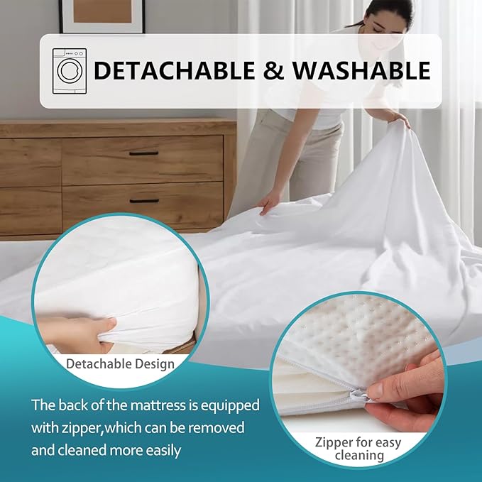 PayLessHere 6 Inch Gel Memory Foam Mattress Medium Firm Mattresses CertiPUR-US Certified Bed-in-a-Box Pressure Relieving California King Size,Fiberglass Free，White