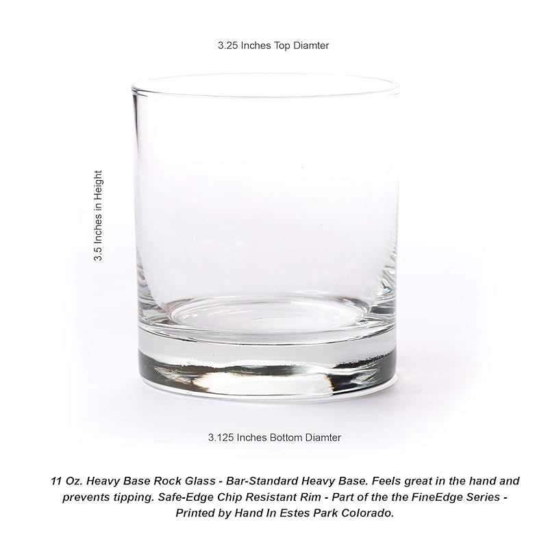 Desert Landscape Whiskey Glasses - Hand-Printed Rock Glass Set - Dishwasher Safe Tumbler Glass Set by Black Lantern - Set of 2 11oz. Glasses