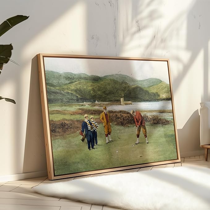 Poster Master The Putting Green Painting Poster - Golf Course Print - Golf Art - River Art - Sports Art - Landscape Art - Father's Day Art - Great Office or Living Room Decor - 11x14 UNFRAMED Wall Art