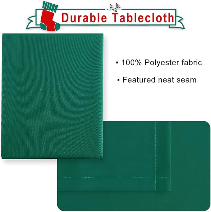 Hiasan Emerald Green Tablecloth for Rectangle Tables - Waterproof Washable Oblong Table Cloth for Dining Kitchen and Outdoor Use, 54 x 120 Inch