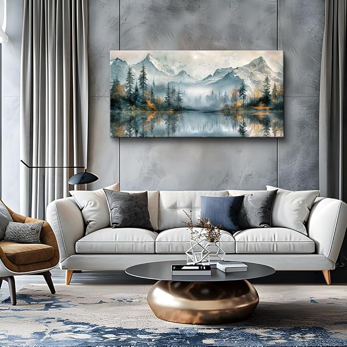 MHARTK66 Large Wall Art For Living Room Canvas Wall Decor For Bedroom Modern Office Decorations Forest Trees Landscape Pictures Lake View Wall Paintings Canvas Artworks Ready To Hang Home Decor