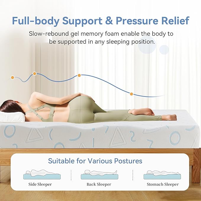 TwinXL Mattress 5 Inch for Kids, Memory Foam Mattress Medium Firm Relieve Pressure with Cooling Green Tea Gel, Mattresses in a Box Comfortable and Supportive No Fiberglass