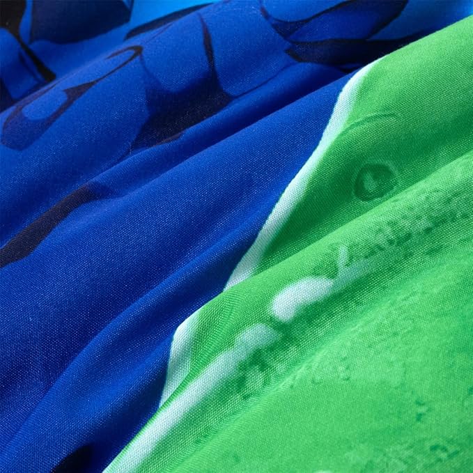 NTBED Game Console Comforter Set for Boys Girls Kids Tie Dye GamingLightweight Microfiber Gamer Bedding Sets (Blue Green, Full 5Pcs)