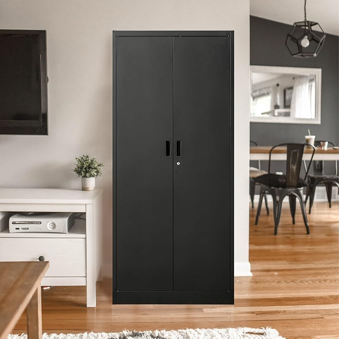 Storage Cabinet, 72 Inch Tall Metal Storage Cabinet with Doors and Shelves,Heavy Duty Metal Cabinet, Pantry Cabinets for Kitchen Storage, Garage Cabinet for Living, Dining Room.