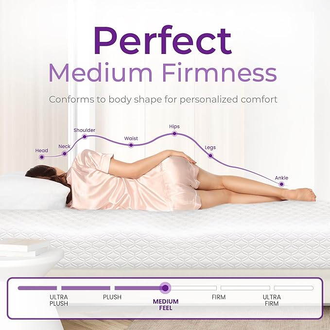 GAESTE 8 Inch Queen Cooling Gel Memory Foam Mattress for Cool Sleep Medium Firm CertiPUR-US Certified Foam, Mattress in a Box Pressure Relief Removable Cover No Fiberglass (Queen, 8 in)
