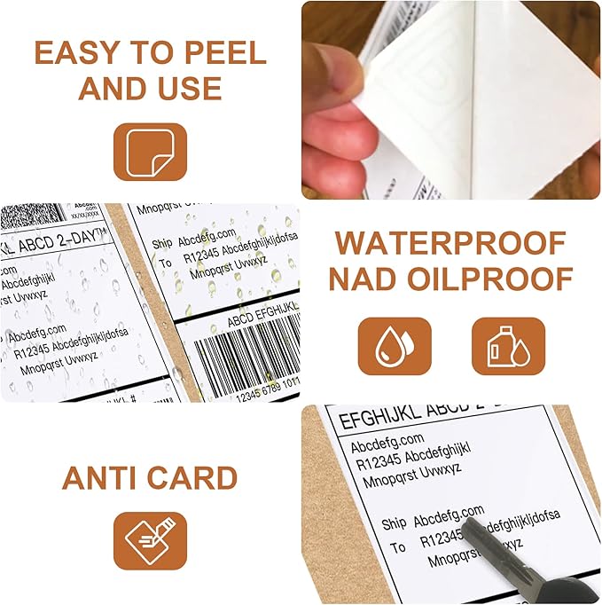 MFLABEL Fanfold 4" x 6" Direct Thermal Labels White Perforated Shipping Label,48 Stacks,Total 48000 Labels