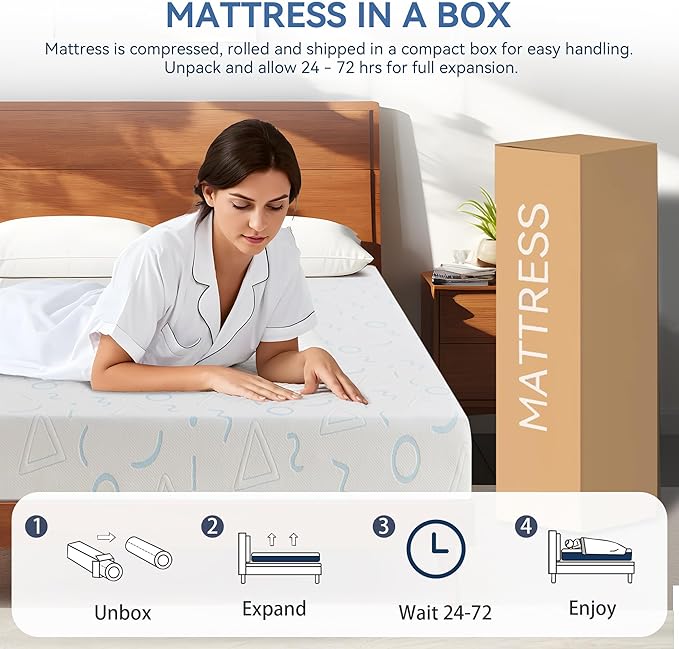 TwinXL Mattress 5 Inch for Kids, Memory Foam Mattress Medium Firm Relieve Pressure with Cooling Green Tea Gel, Mattresses in a Box Comfortable and Supportive No Fiberglass