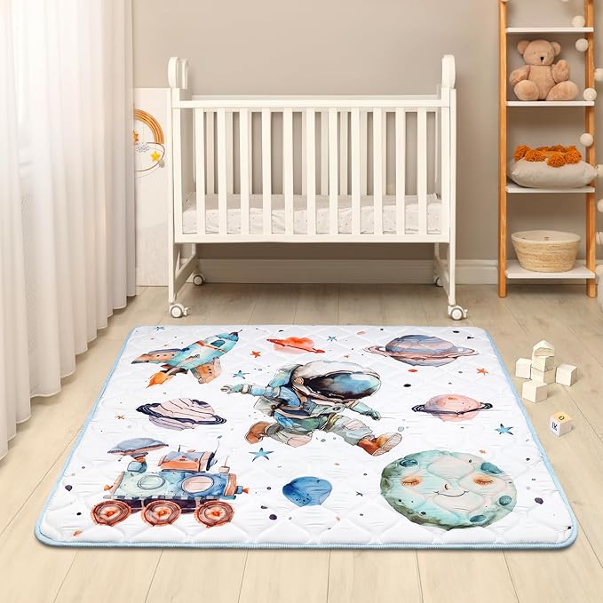 Baby Play Mat for Floor 50 * 50 inch, Extra Thick Soft Cushioning Foam Mat for Kids, Non Slip & Washable Crawling Mat for Toddler, Padded Play Mat for Baby Tummy Time