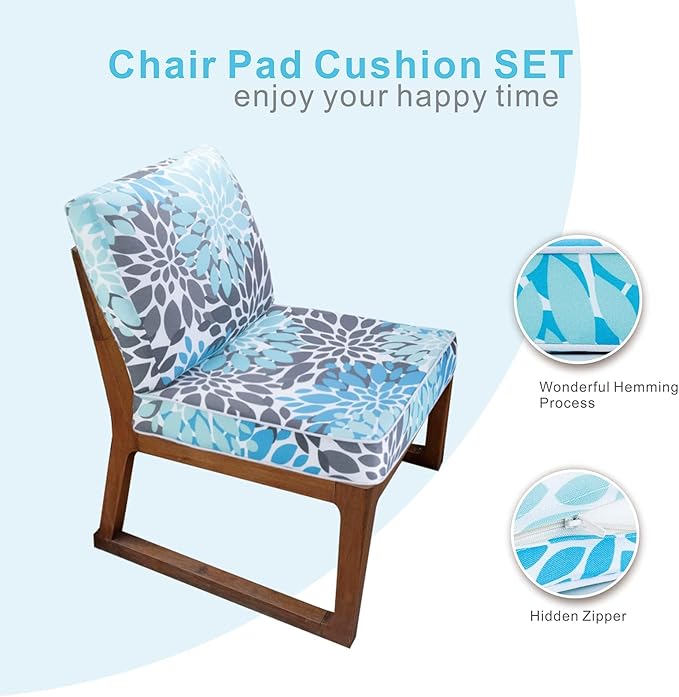 JMGBird Patio Chair Cushion Set, Outdoor Seat Cushion 24"x24" Patio Cushions for Outdoor Furniture