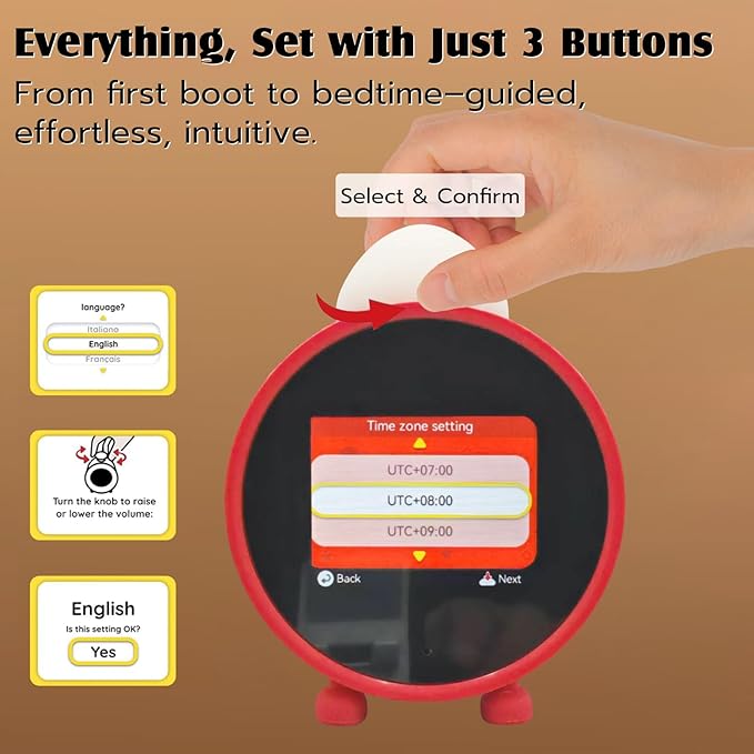 AI Clock Smart Clock with ChatGPT, WiFi Connect Voice Assistant Sound Clock Alarm with 2.8-Inch to Wake Alarm Clock for Toddlers and Kids