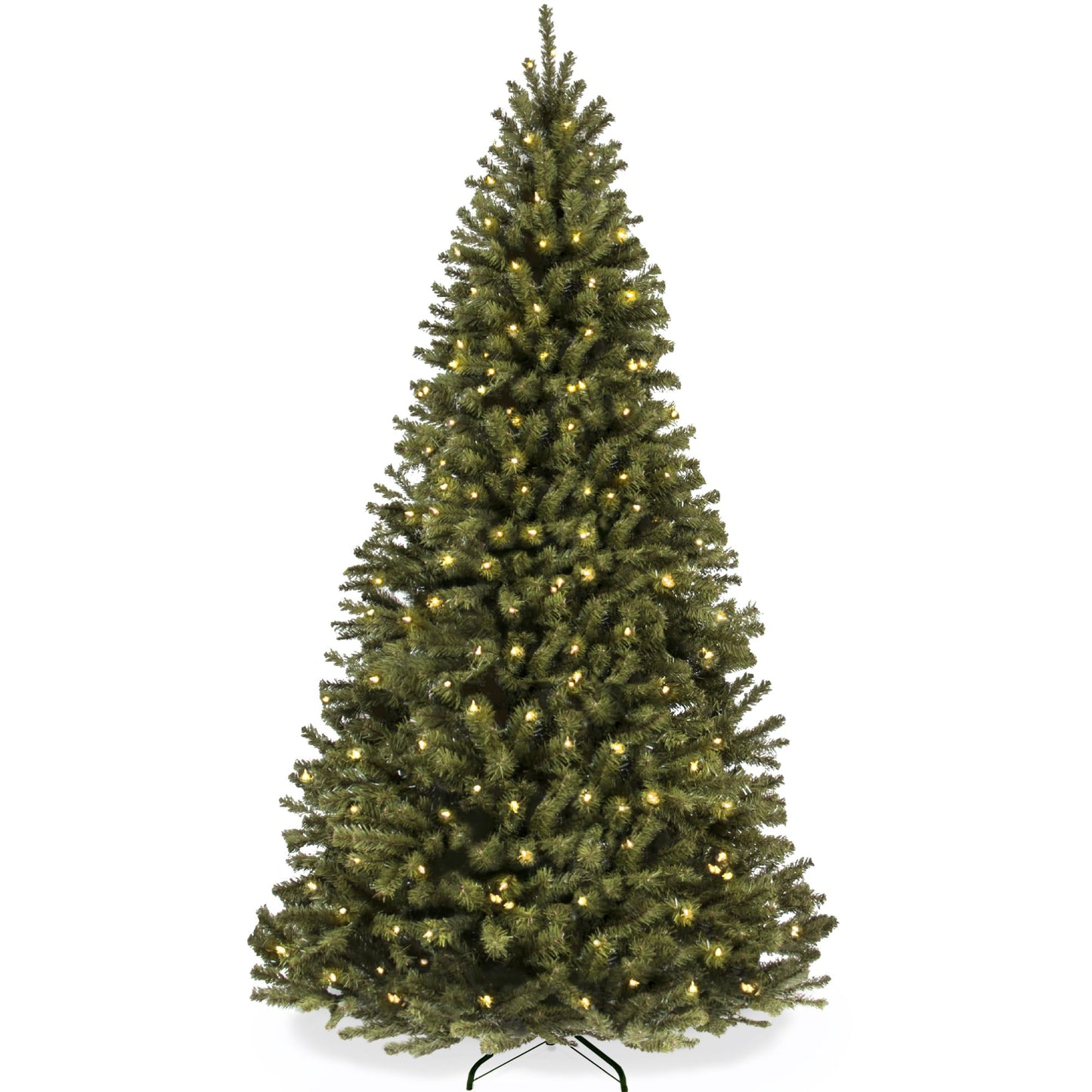 Best Choice Products Artificial Christmas Tree, 7.5ft Premium Pre-Lit Realistic Spruce Holiday Décor w/Dense Branches, Metal Base - Green Spruce