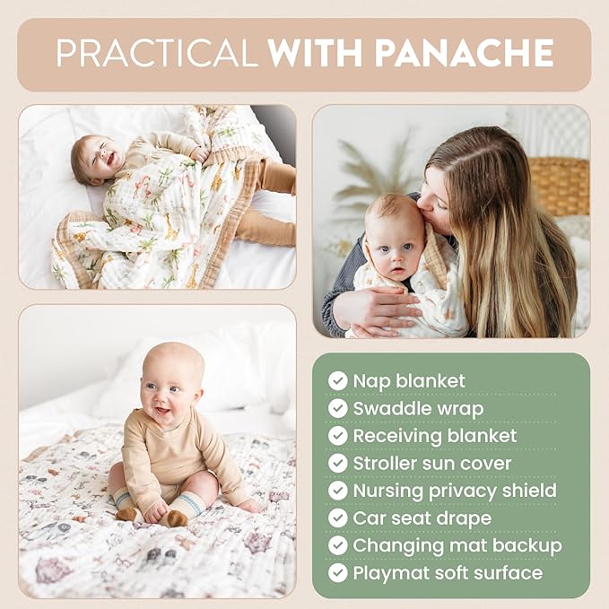 Organic Cotton Muslin Baby Blanket for Boys and Girls - Luxurious Soft Toddler Quilt for Swaddling - Gender Neutral Blankets Makes a Great Dream Big
