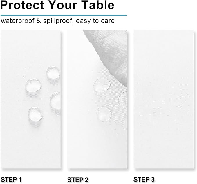 Hiasan White Rectangle Tablecloth - Waterproof Washable Polyester Fabric Table Cloth for Party, Wedding, Banquet and Restaurant, 90 x 156 Inch