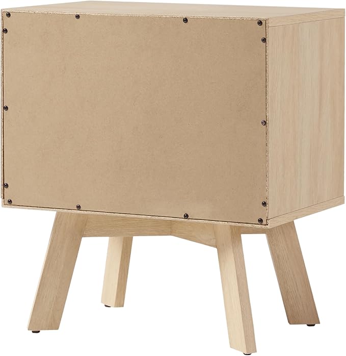 Walker Edison Mid Century Modern 1-Drawer Nightstand Bedroom Storage Drawer and Shelf Bedside End Table, 21 Inch, Coastal Oak