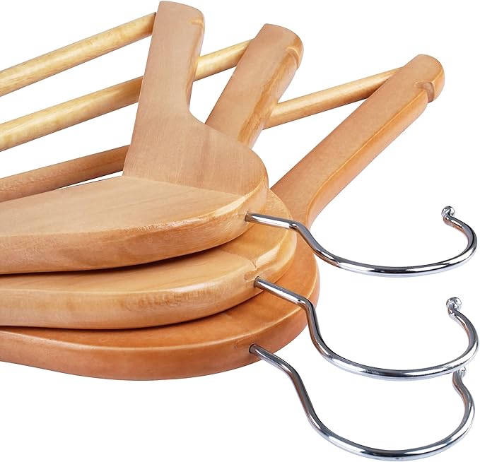 Utopia Home Premium Wooden Hangers 20 Pack - Durable & Slim Coat Hanger - Suit Hanger with 360-Degree Rotatable Hook - Wood Hangers with Shoulder Grooves (Natural Color)