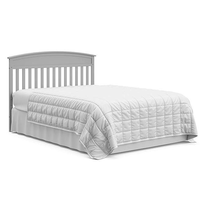 Graco Benton 4-in-1 Convertible Crib and Changer (Pebble Gray) – GREENGUARD Gold Certified, Crib and Changing -Table Combo, Water-Resistant Changing Pad, Converts to Toddler Bed, Daybed