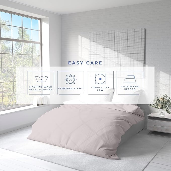 Kotton Culture 3 Pc King Size Duvet Cover Set- 100% Egyptian Cotton Sateen 600 Thread Count Ultra Soft Premium Durable Comforter Cover Zipper Closure & Corner Ties (Light Grey, King 102"x94")