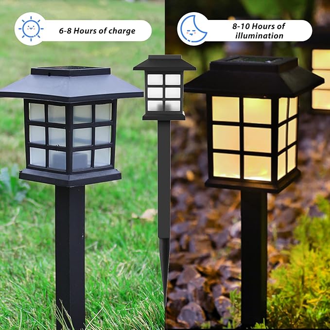 Solar Outdoor Lights,8 Pack LED Light Outdoor Waterproof, Solar Walkway Lights Maintain 8 Hours of Lighting for Your Garden, Landscape, Path, Yard, Patio, Driveway