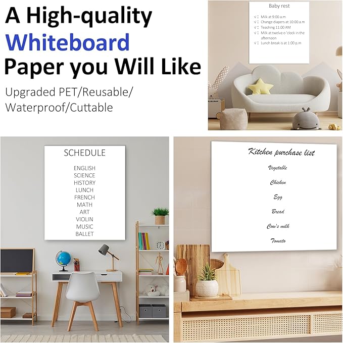 Dry Erase White Board Sticker for Wall (49 × 29)