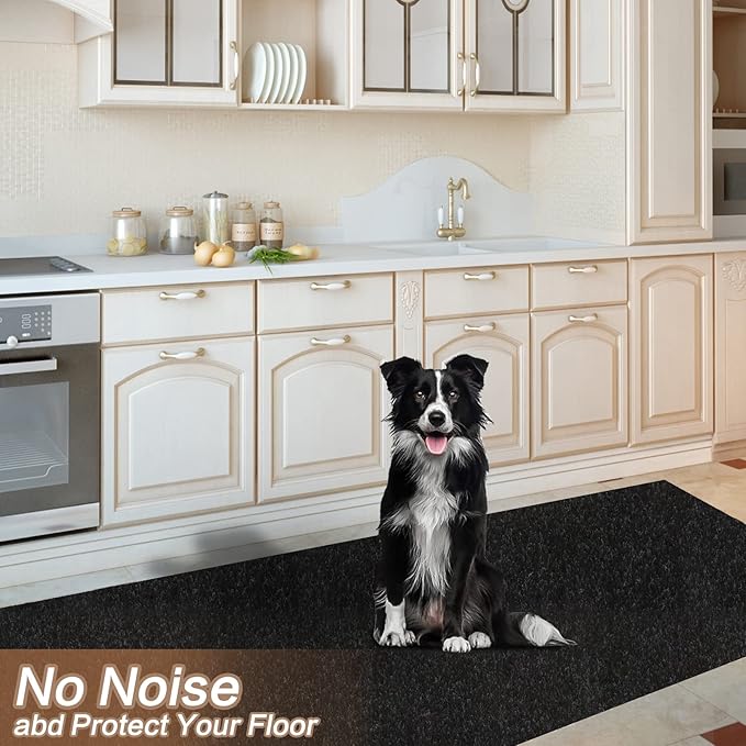 4' x 70' Runner Rugs with Rubber Backing, Indoor Outdoor Utility Carpet Runner Rugs, Black, Can Be Used as Aisle for The RV and Boat, Laundry Room and Balcony