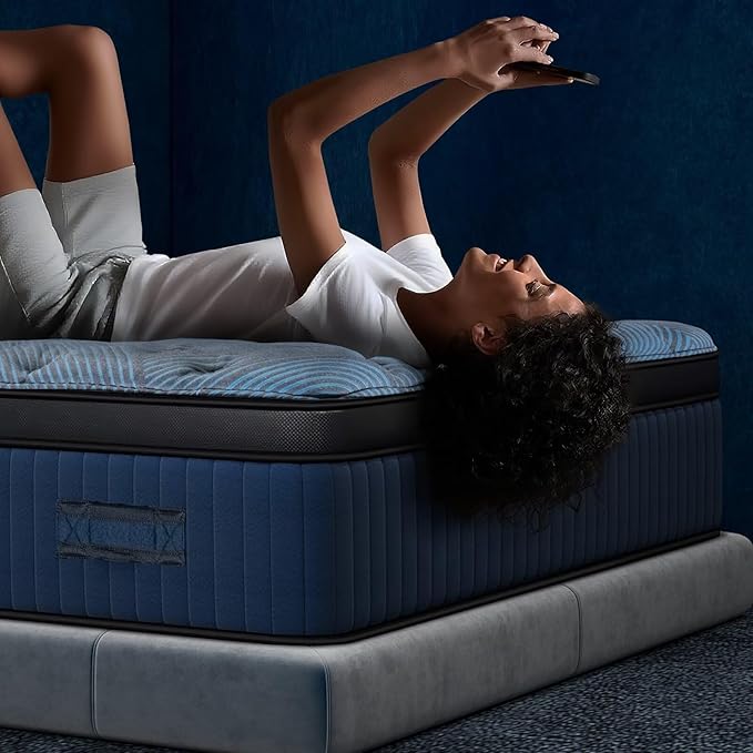 10 Inch Twin Size Mattress in a Box, Medium Firm Hybrid with Lumbar Foam and Zoned Pocket Springs for Pressure Relief and Edge Support