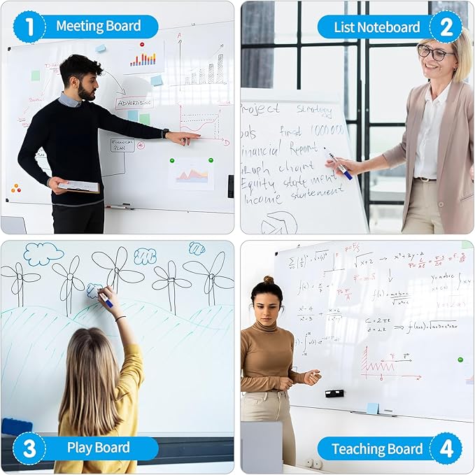 Magnetic Dry Erase Whiteboard 18"x12"- Self-Adhesive Flexible Wall Board Kit with 11 Markers, 6 Magnets, Magnetic Eraser & Holder - Ultra Smooth Writing,Effortless Clean for Office, Home, School