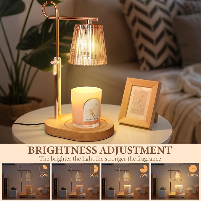 SHARE&CARE Candle Warmer Lamp - Metal Wax Melter with Timer & 4 Dimming Modes, Gift-Ready for Women, Christmas, Birthday (Black)
