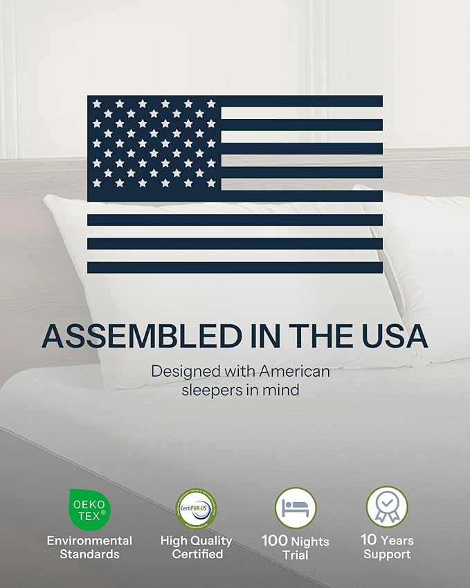 Life Balance Full Bed Mattress 12 Inch, Spinal Alignment Mattress with Individual Pocket Coils for Kids, CertiPUR-US Certified, Made in USA Full Size Mattresses in a Box, Medium Feel, CE-12-F